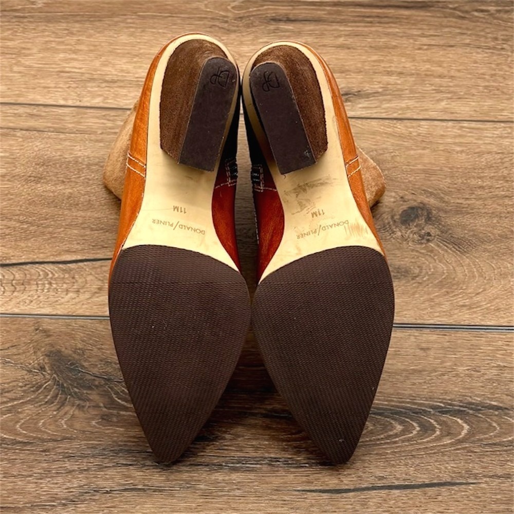 Donald Pliner Velle Women's Size 11 Brown Leather & Suede Western Ankle Booties - Picture 9 of 9